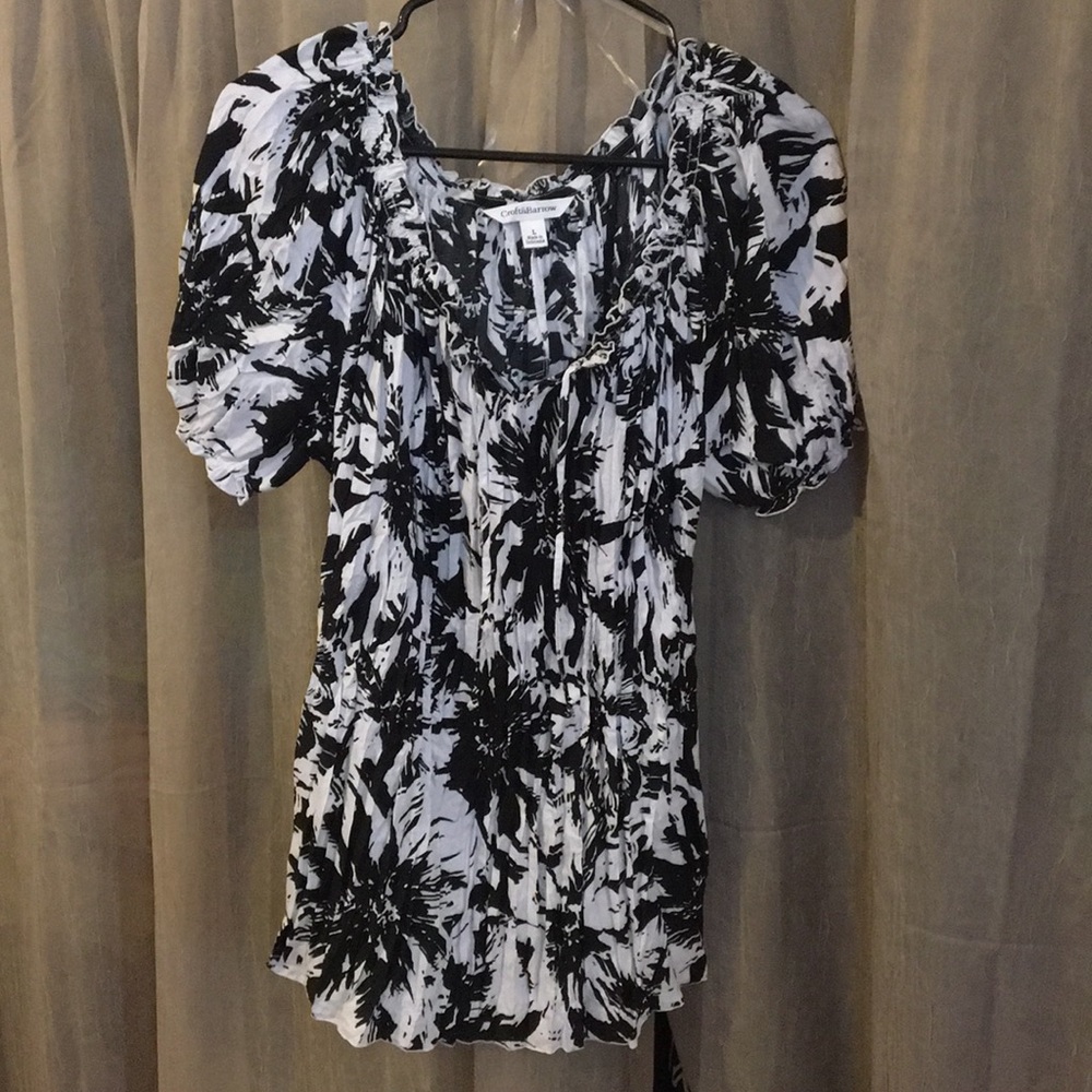 Black and white blouse